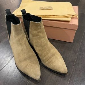 Acne studios Jensen Suede Booties in Size 38 Color Beige